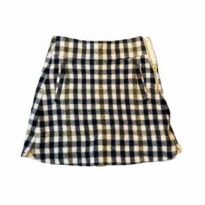 J.Crew Plaid Wool Mini Skirt 00 Lined Side Zip